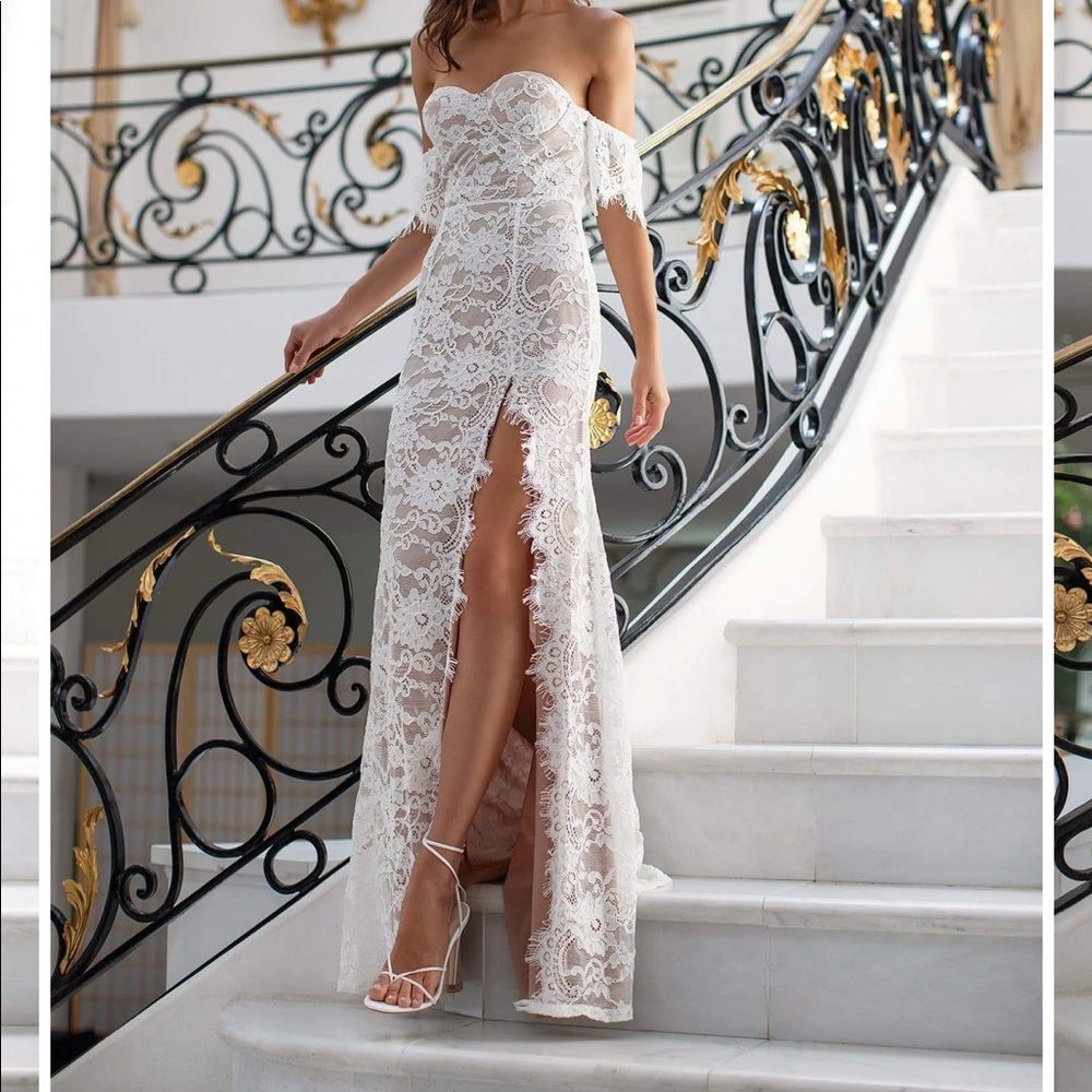 LAST OF THIS DRESS. Brand new Alamour The Label white lace dress xxs